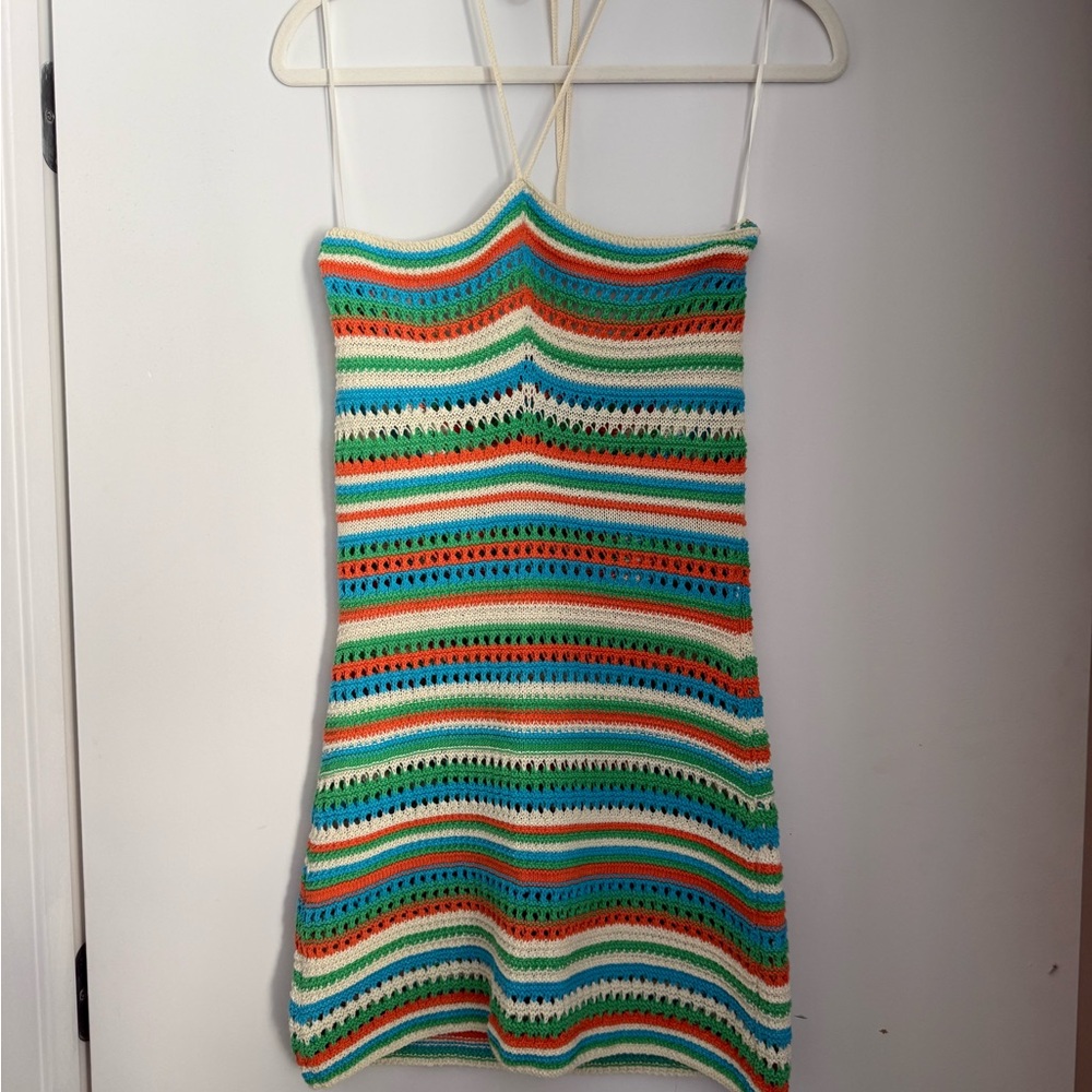Mango Striped Crochet Dress in Vibrant Hues